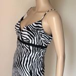 EXPRESS  Womens Semi Sheer Lined Dress size 7/8 Empire Waistline Black/White Photo 7