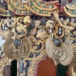 Egyptian Revival Scarab Wing Earrings with Labradorite Gold Photo 1