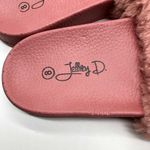 Jeffery D Womens Slide Sandals Faux Fur Rubber Slip On Blush Pink Size 8 Photo 4