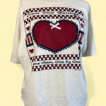 Vtg 90s Count your blessings Heart Bow Granny Cottagecore Single Stitch‎ Shirt White Size L Photo 0