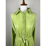 THATS SO FETCH Stassi Shirt Dress Belted Size 4 Lime Green Pleated Collared Photo 11