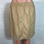 kim rogers Skort Skirt Womens M Beige Tan Linen Blend Pull On Pocket Ladies Photo 2
