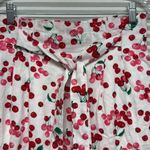 Ann Taylor White Cherry Fruit Print Linen Blend Paperbag Pencil Skirt Photo 3