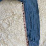 Madewell Shirt Denim Shirred Popover Top in Emmie Wash 100% Cotton Blue S Photo 11