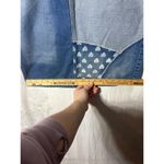 Vintage Jean Skirt 9 10 Patchwork Hearts Pencil Knee Length Distressed Juke Box Blue Photo 9