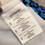 Speedo  Swimsuit Blue Purple Geometric One Piece 8 Photo 4