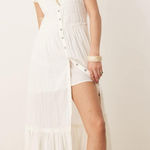 Free People  Ethereal Cottage Desert Dazed Midi Dress Maxi Top Ivory Small Boho Photo 0