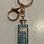 Aqua Blue and Gold Tone No. 5 Parfum Bottle Keychain or Bag Charm Photo 1