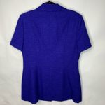 Le Suit  Blue Long Blazer Short Sleeve ? Woven Size Medium? Photo 5