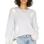 Rails  Perci Gray White Women's Soft Lightning Pullover Sweater Size Medium Photo 0