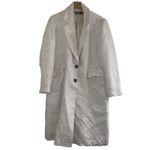 ZARA ✨ Oversized Linen Blend Light Heather Long Sz Large Blazer Coat✨ Photo 3