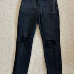 No Boundaries  high rise black straight leg distressed knee jeans in size 9 Photo 0