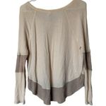 Free People Diamond Dozen Waffle Knit Thermal Long Sleeve Colorblock Top Small Photo 1
