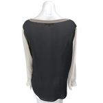 Ann Taylor  Loft Black Colorblock Silk Satin Long Sleeve Shirt Blouse Top Size M Photo 1
