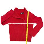 Mossimo Size M Women's Red Knit Cardigan Sweater Full Zipper Mock Neck Cotton Size M Photo 4