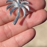 Sterling Silver 925 Blue Fire Opal Palm Tree Necklace 18" Florida Beach Summer Photo 12