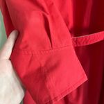 Vintage 80s/90s Mulberry Street Red Trench Coat Belted Jacket Contrast Collar Size 14 Photo 7