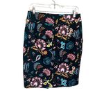 Loft by Ann Taylor Pencil Skirt Dark Hunter Green w/Floral Design Size 6 Photo 4