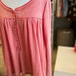We The Free  Coral Waffle Henley Tunic Top Small Photo 4