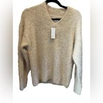 Lou & grey Women's V-Neck Long Sleeve Sweater Ivory tan XS Pullover Casual Photo 6