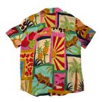 Farm Rio NWT Pajama Shirt in Tropical Collage Silky Viscose Blouse XS $140 Photo 4