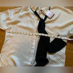 ZARA trafaluc Tie neck polka dot button front blouse size S Photo 9