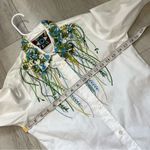 Libertine Beaded Shirt embellished floral button up womens White small Photo 2