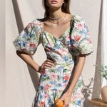 Adelyn Rae  Giana Floral Print Eyelet Puff Sleeve Minidress Photo 0