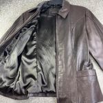 Guess  Women's Brown Genuine Leather Jacket Blazer Style Womens M Y2K Moto Casual Photo 3