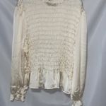 Hayden LOS ANGELES WO SIZE 1XL Cream RUCHED Smocked Blouse. SOFT FLOWY Photo 7