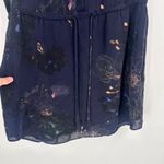 Babaton Aritzia Women's Floral Silk Benedict Sleeveless Shirt Dress Navy Medium Photo 7