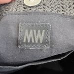 Most Wanted MW Crossbody Bag Woven Style Wood Handle Bag Adjustable Strap Black Photo 8