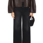 NWT MOTHER Women's The Spinner Zip Sneak Wide Leg Jeans In Magic Black Size 28 Photo 13