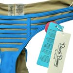 Beach Bunny  Women's Hard Summer Skimpy Thong Bikini Bottom Tango Blue Size Large Photo 3