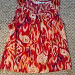 Chico's  red yellow & orange abstract print sleeveless top Women Large Photo 1