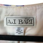 Vintage 80s A.J. Bari Silk Sequin Floral Dress Set Bold Cocktail Party Glam 2‎ Purple Photo 4