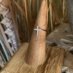 White Gold Sterling Silver Cross CZ Ring sizes 4,10 Photo 3