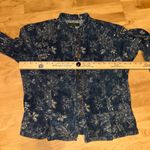 LRL Lauren Jeans Co. Women's Floral Button Up Jacket Denim, Linen Blend Size 16 Blue Photo 8