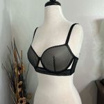 Victoria's Secret Victorious Secret Unlined Balconet Sheer Black Shimmer Bra‎ Size 32DD Photo 2