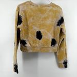 Kappa  Galz Tie Dye Cropped Sweatshirt Crew Neck Logo Pullover Yellow Small Photo 3