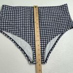 J.Crew NWT Gingham High Waisted Bikini Bottoms Navy White Size XL Photo 6
