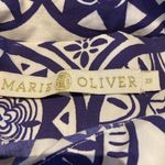 Marie Oliver  Tanya True Wrap Poplin Midi Skirt Iris Coin Blue White Sz XS Photo 5