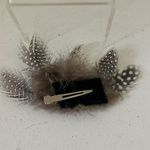 White & grey Feather & Gem Hair Clip Hair Accessory Gray Photo 1