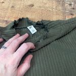 BP NEW Women's Olive Green Mock Neck Lettuce Trim Long Sleeve Top Sz 3X Photo 2