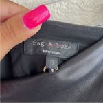 Rag and Bone  Basha Black Leather Blue Jersey Fit & Flare Mini Skirt Silk Size 6 Photo 7