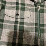 Madewell Green Plaid Quarter Zip Flannel Long Sleeve Shirt Photo 3
