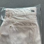 ZARA  Woman Denim Jean Skort Shorts White High Waisted Frayed Hem Asymmetrical Photo 8