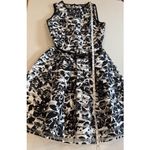 Roz & Ali  Dress Womens 2 Black White Fit & Flare Belt Floral Wedding Whimsigoth Photo 5
