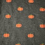Fifth Sun Women’s Small Pumpkin Print Short Sleeve Top Gray fall Halloween Photo 1