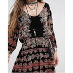 Free People Revolve Moonlight Drive Dress S  Black Smock Long Sleeve Tassel Boho Photo 5
